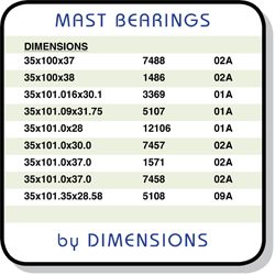 mast bearings by dimension